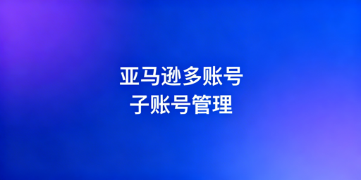 亚马逊多人账号安全管理：官方子账号实操指南