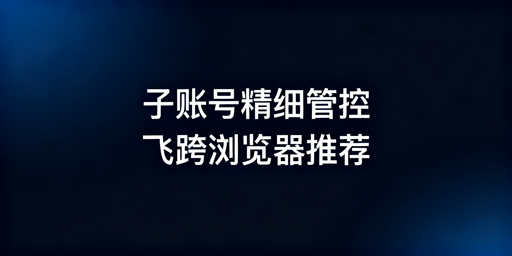 跨境电商多账号浏览器:子账号添加与权限管控全指南
