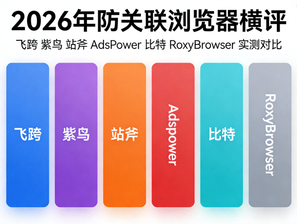2026年防关联浏览器横评：飞跨、紫鸟、站斧、AdsPower、比特、RoxyBrowser 实测对比
