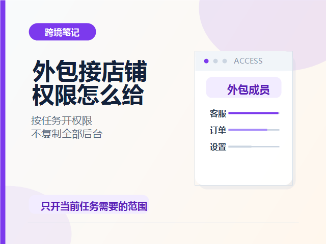 店铺临时交给外包人员，怎么授权才不暴露全部资料？